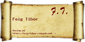 Feig Tibor névjegykártya